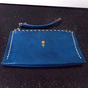 Fredd + Basha Turquoise Leather Wristlet Wallet